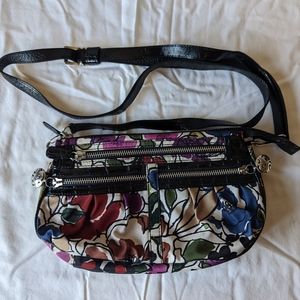 Brighton Small Crossbody Purse Clutch in Black & White Floral